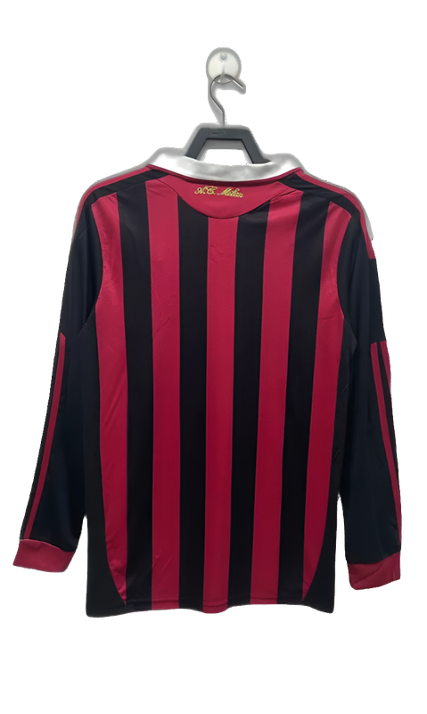 AC Milan 09/10 I Home Camisa - Manga Longa Versão Retrô