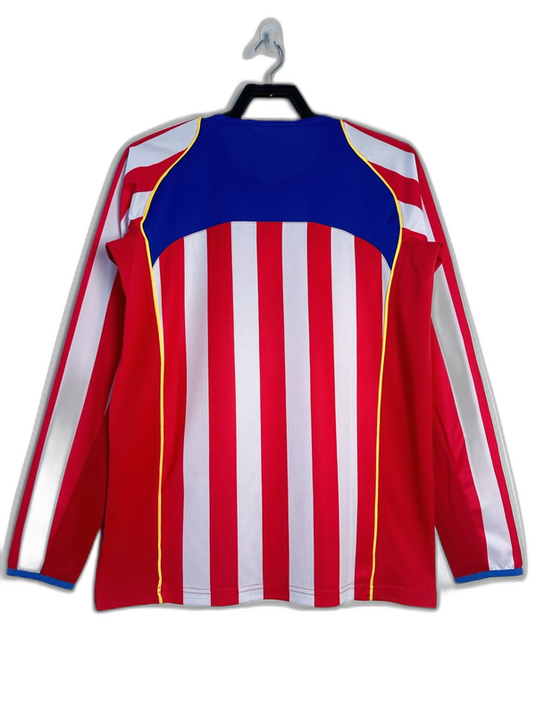 Atletico Madrid 04/05 I Home Camisa - Manga Longa Versão Retrô