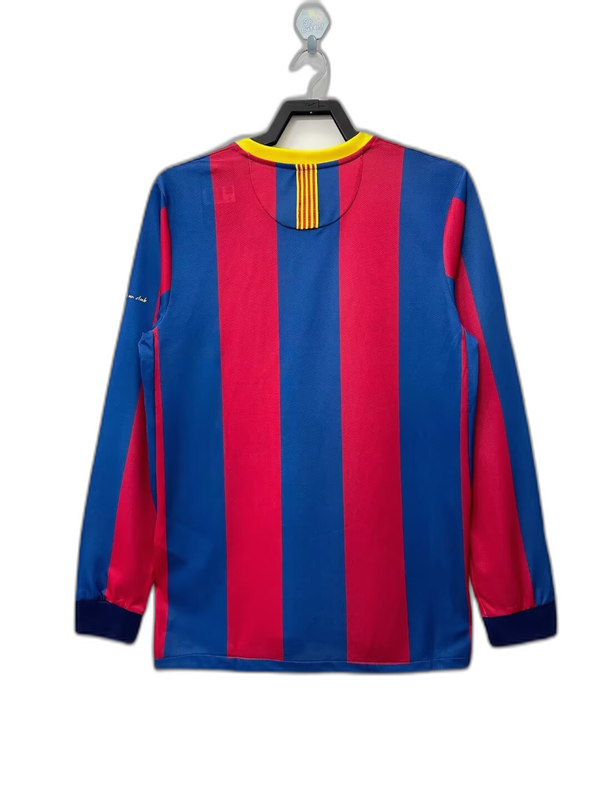 Barcelona 10/11 I Home Camisa - Manga Longa Versão Retrô