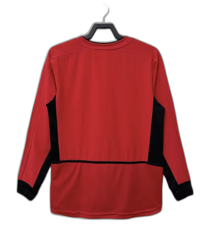 Manchester United 02/04 I Home Camisa - Manga Longa Versão Retrô