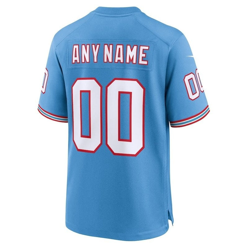 Tennessee Titans - Oilers Throwback Personalizada NFL Game Camisa - Light Azul