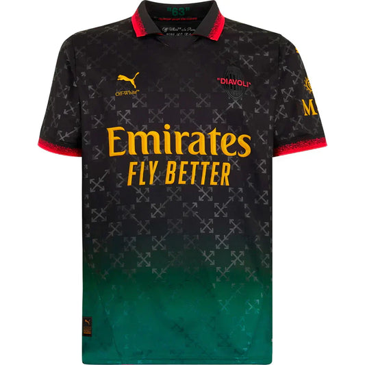 AC Milan 25/26 Edição Comemorativa Camisa - Preta - Versão Torcedor