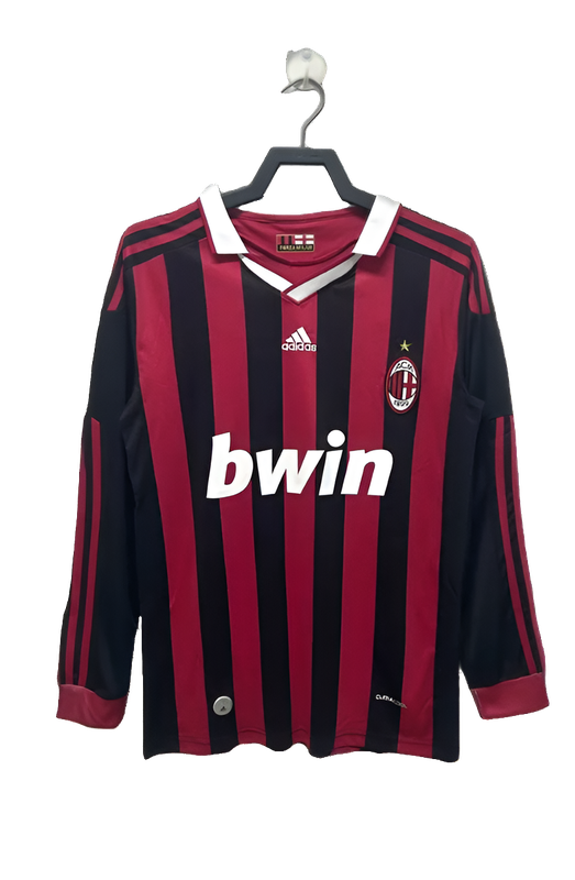 AC Milan 09/10 I Home Camisa - Manga Longa Versão Retrô