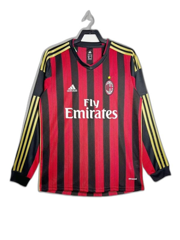AC Milan 13/14 I Home Camisa - Manga Longa Versão Retrô