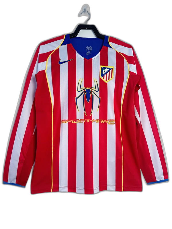 Atletico Madrid 04/05 I Home Camisa - Manga Longa Versão Retrô