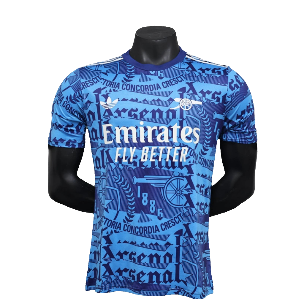 Arsenal 25/26 Camisa Pré-Jogo - Azul - Versão Jogador