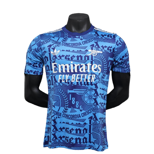 Arsenal 25/26 Camisa Pré-Jogo - Azul - Versão Jogador