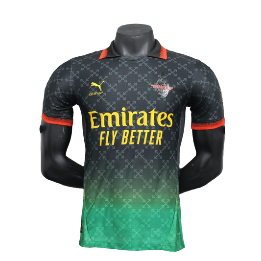 AC Milan 25/26 Edição Comemorativa Camisa - Preta - Versão Jogador