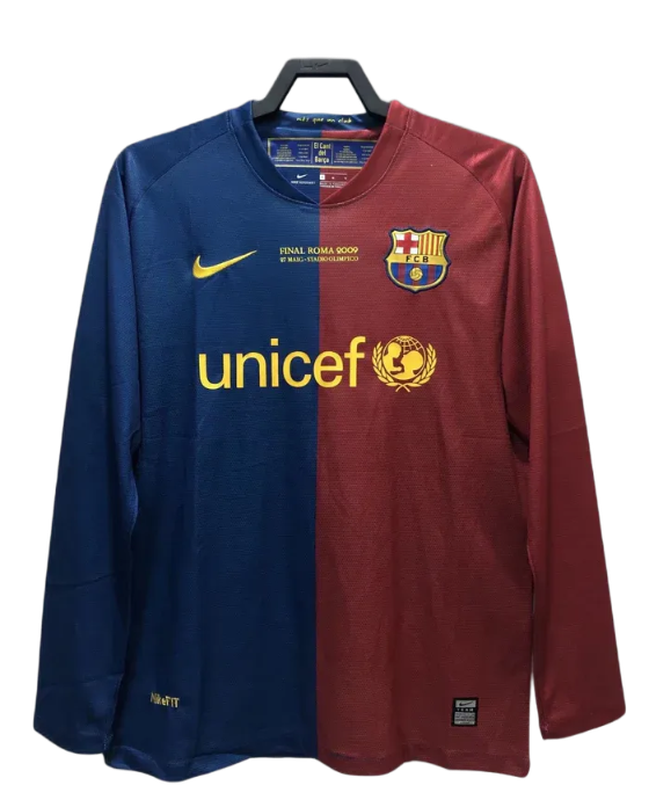 Barcelona 08/09 I Home Camisa - Manga Longa Versão Retrô