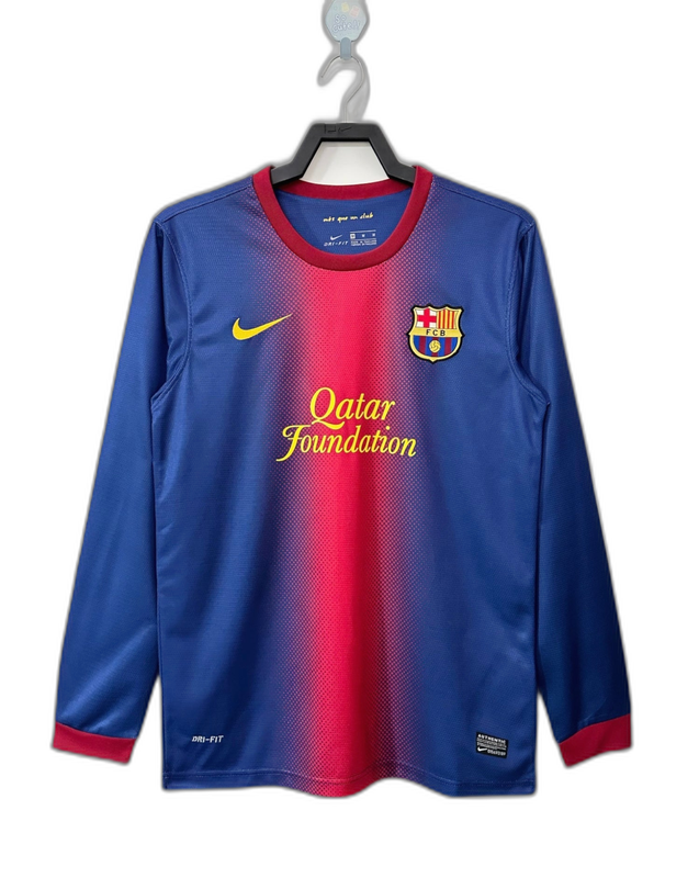 Barcelona 12/13 I Home Camisa - Manga Longa Versão Retrô