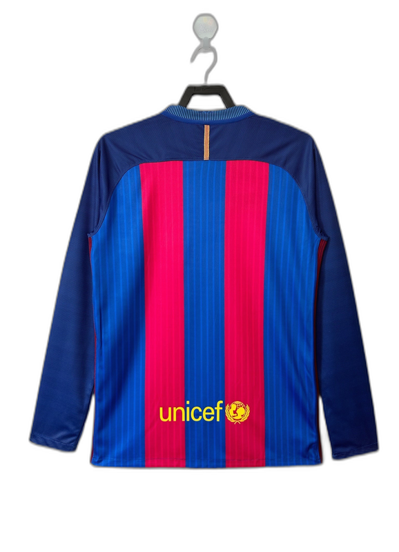 Barcelona 16/17 I Home Camisa - Manga Longa Versão Retrô