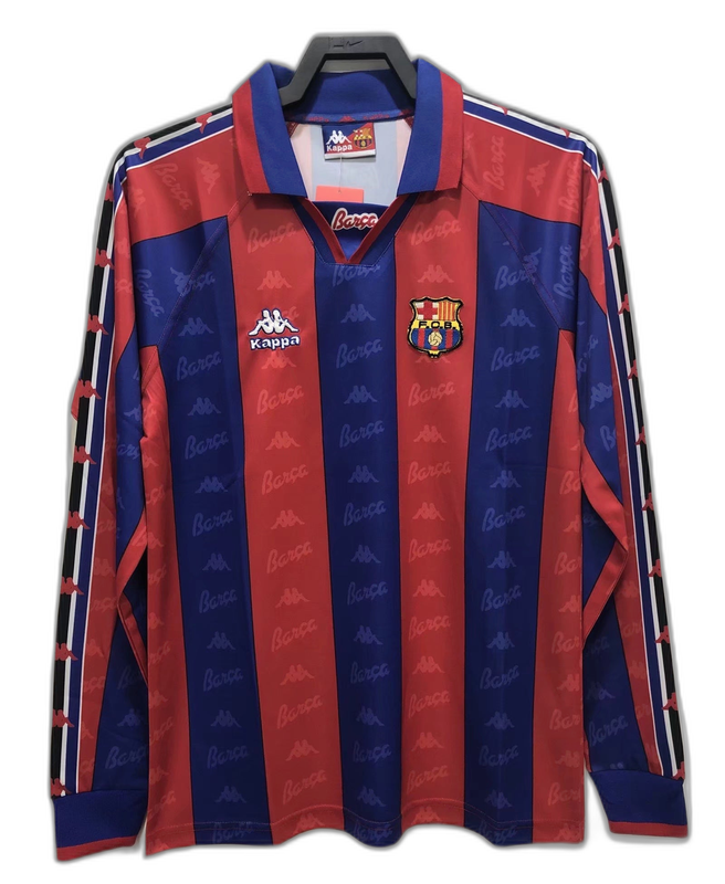 Barcelona 96/97 I Home Camisa - Manga Longa Versão Retrô