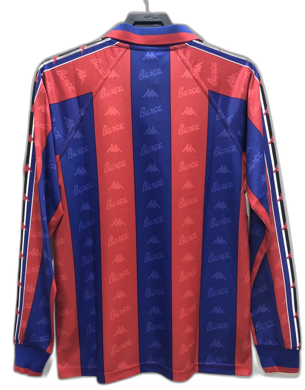 Barcelona 96/97 I Home Camisa - Manga Longa Versão Retrô