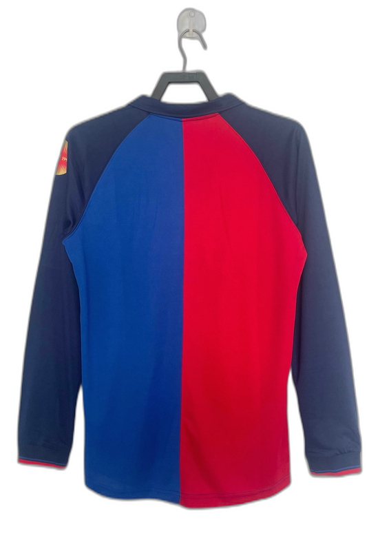 Barcelona 98/99 I Home Camisa - Manga Longa Versão Retrô