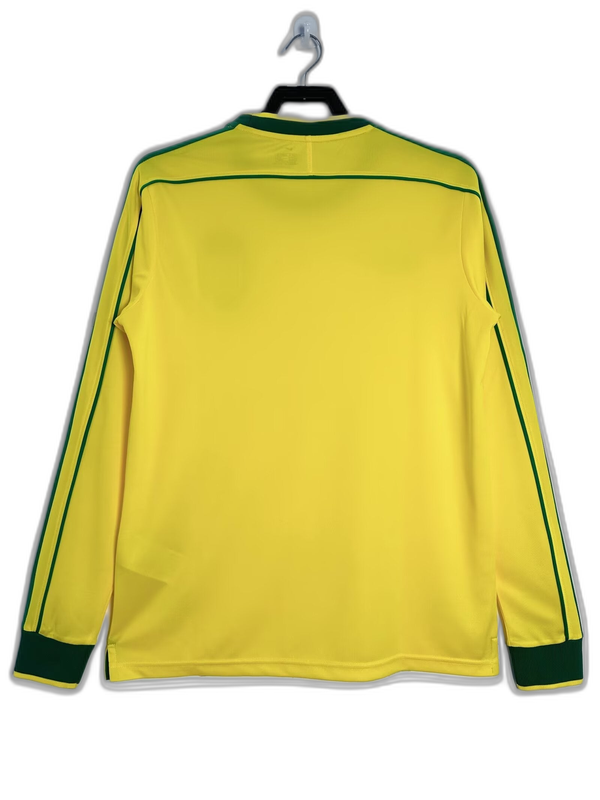 Brazil 1998 I Home Camisa - Manga Longa Versão Retrô