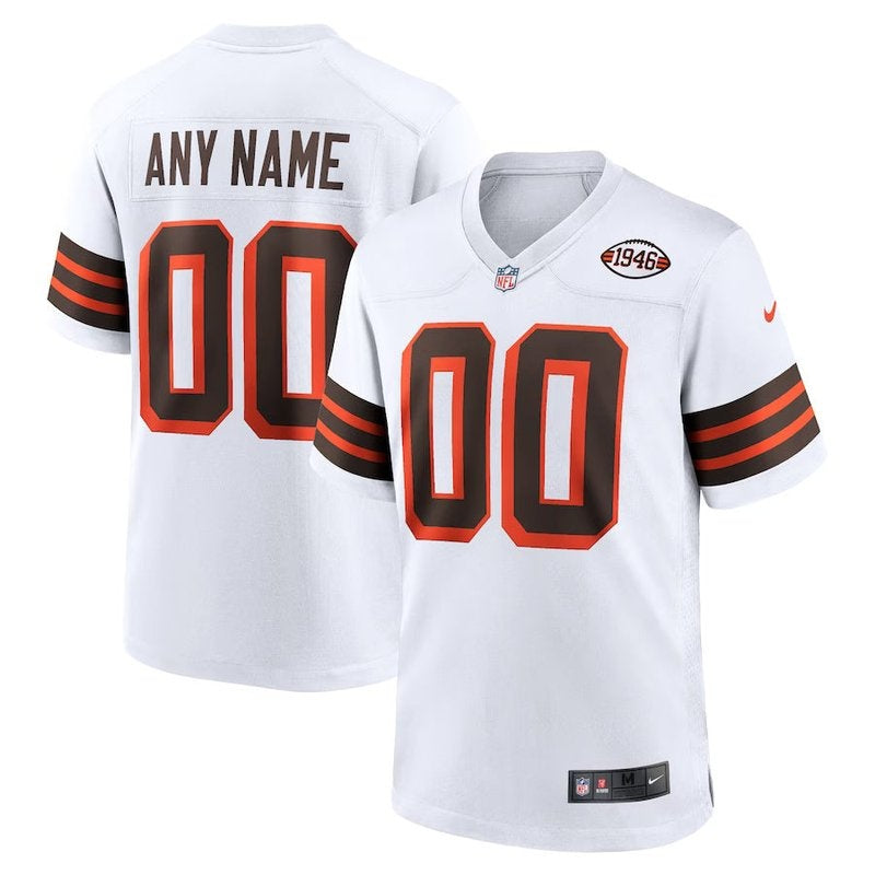 Cleveland Browns - 1946 Collection Alternate Personalizada NFL Camisa - Brown - Branca