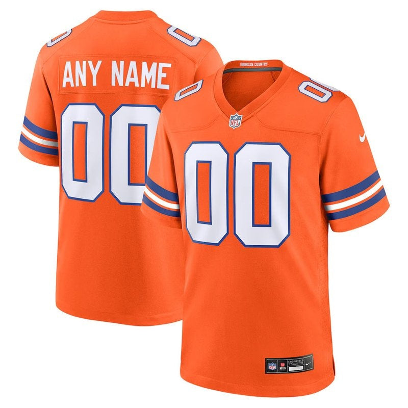 Denver Broncos - Mile High Collection - 1977 Throwback Personalizada NFL Game Camisa - Orange