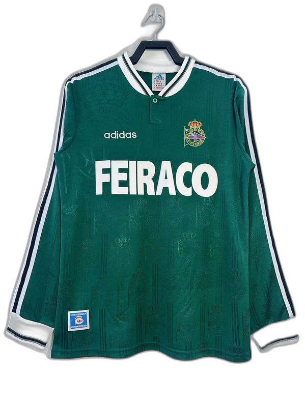 Deportivo La Coruna 99/00 II Away Camisa - Manga Longa Versão Retrô