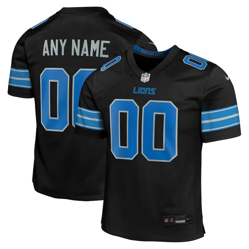 Detroit Lions - Alternate Personalizada NFL Game Camisa - Preta