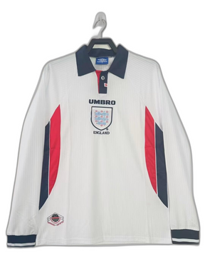 England 1998 I Home Jersey - Long Sleeve Retro Version