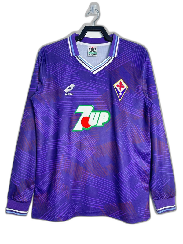 Fiorentina 92/93 I Home Camisa - Manga Longa Versão Retrô