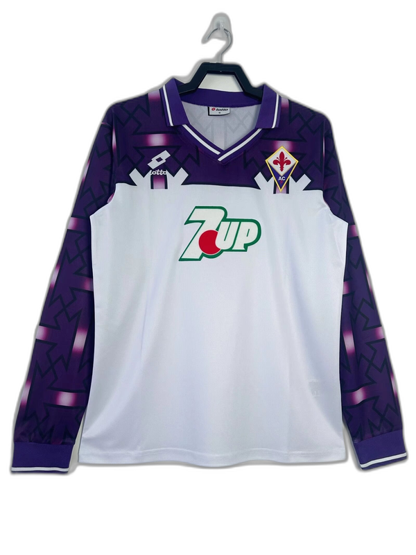 Fiorentina 92/93 II Away Camisa - Manga Longa Versão Retrô