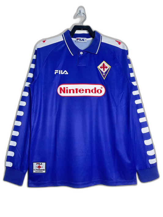 Fiorentina 98/99 I Home Camisa - Manga Longa Versão Retrô