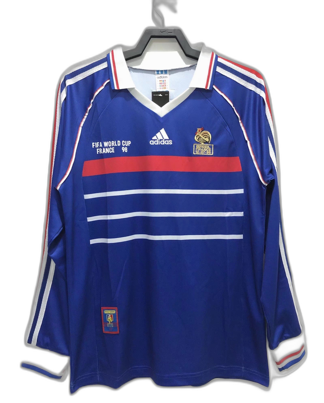 France 1998 I Home Camisa - Manga Longa Versão Retrô