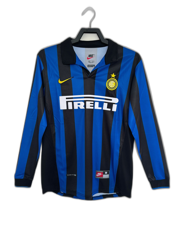 Inter Milan 98/99 I Home Camisa - Manga Longa Versão Retrô