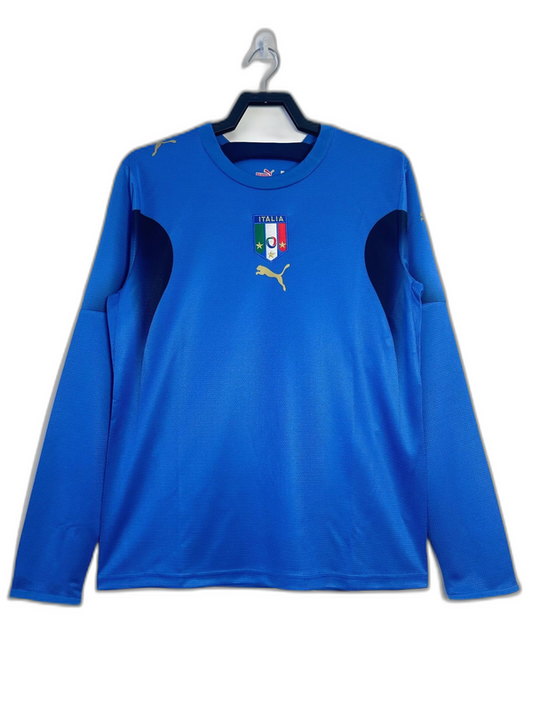 Italy 2006 I Home Camisa - Manga Longa Versão Retrô