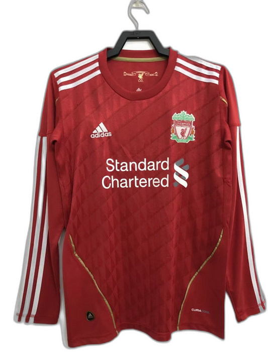 Liverpool 2010 I Home Camisa - Manga Longa Versão Retrô
