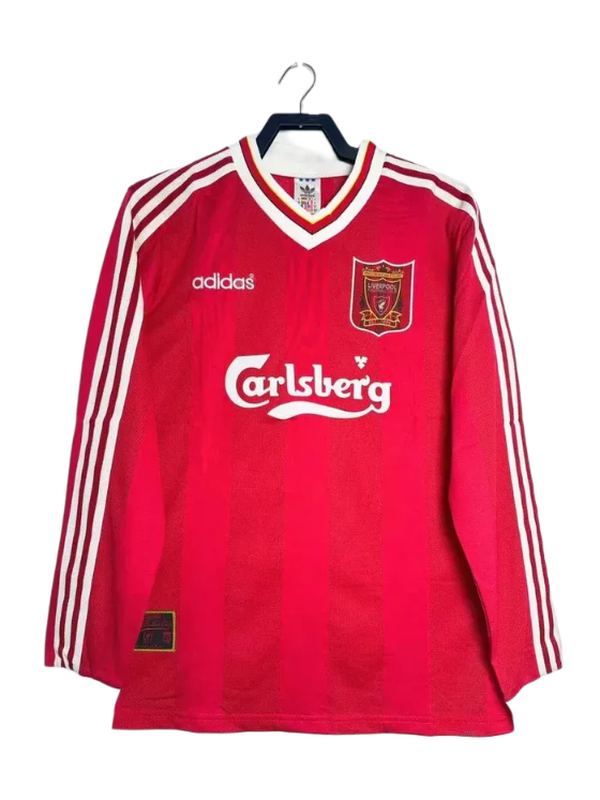 Liverpool 95/96 I Home Camisa - Manga Longa Versão Retrô