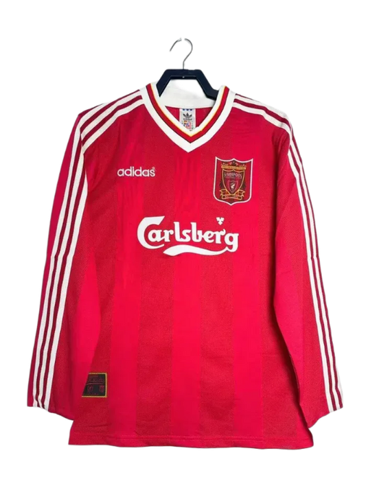 Liverpool 95/96 I Home Camisa - Manga Longa Versão Retrô
