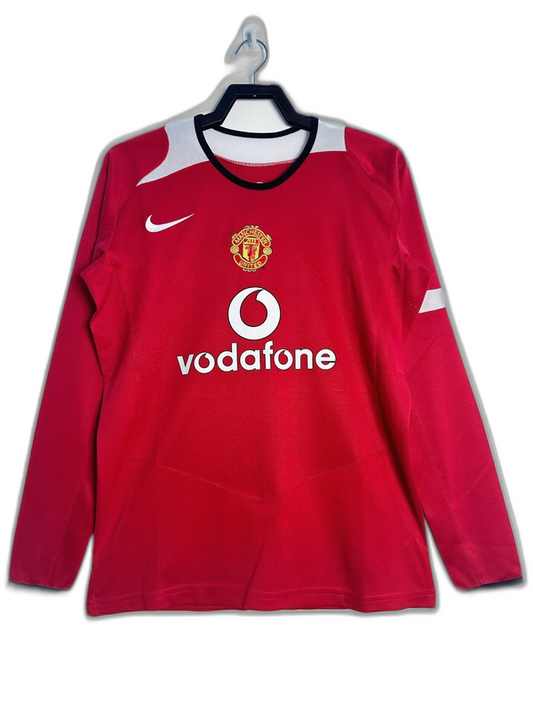 Manchester United 05/06 I Home Camisa - Manga Longa Versão Retrô