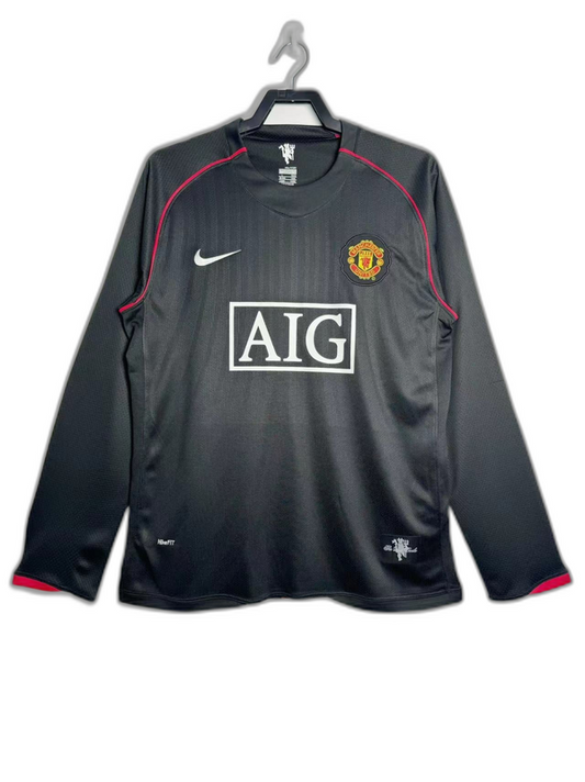 Manchester United 07/08 II Away Camisa - Manga Longa Versão Retrô