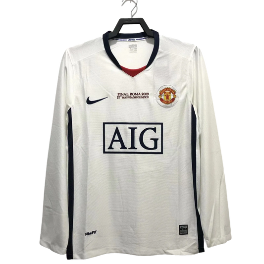 Manchester United 08/09 II Away Camisa - Manga Longa Versão Retrô