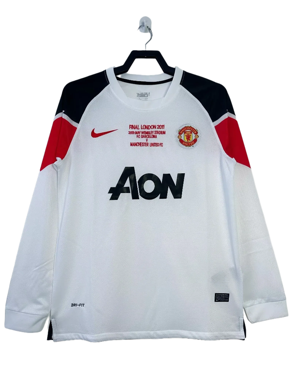 Manchester United 10/11 II Away Camisa - Manga Longa Versão Retrô