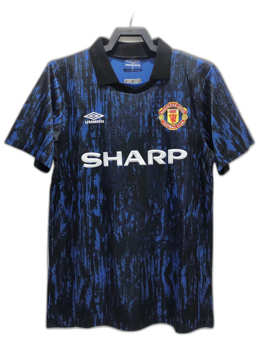 Manchester United 1993 Azul Edição Camisa - Versão Retrô