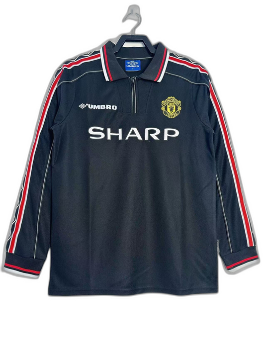 Manchester United 1998 Goleiro Preta Camisa - Versão Retrô