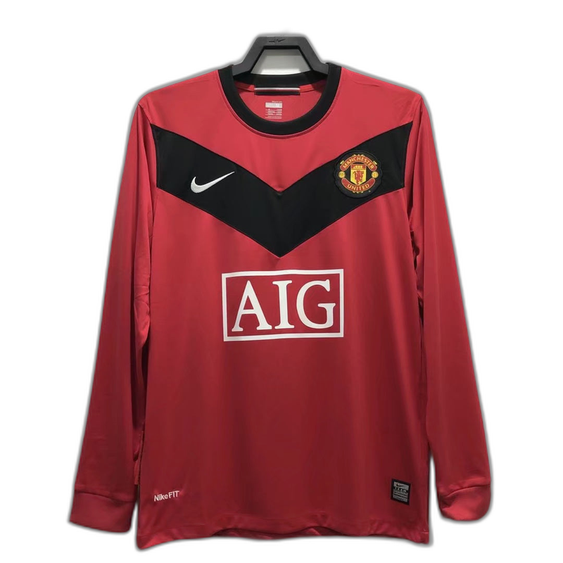 Manchester United 2010 I Home Camisa - Manga Longa Versão Retrô