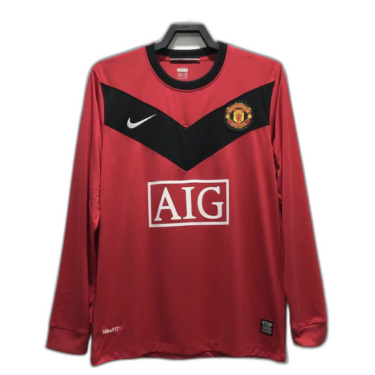 Manchester United 2010 I Home Camisa - Manga Longa Versão Retrô