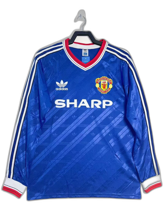 Manchester United 86/88 III Third Camisa - Manga Longa Versão Retrô