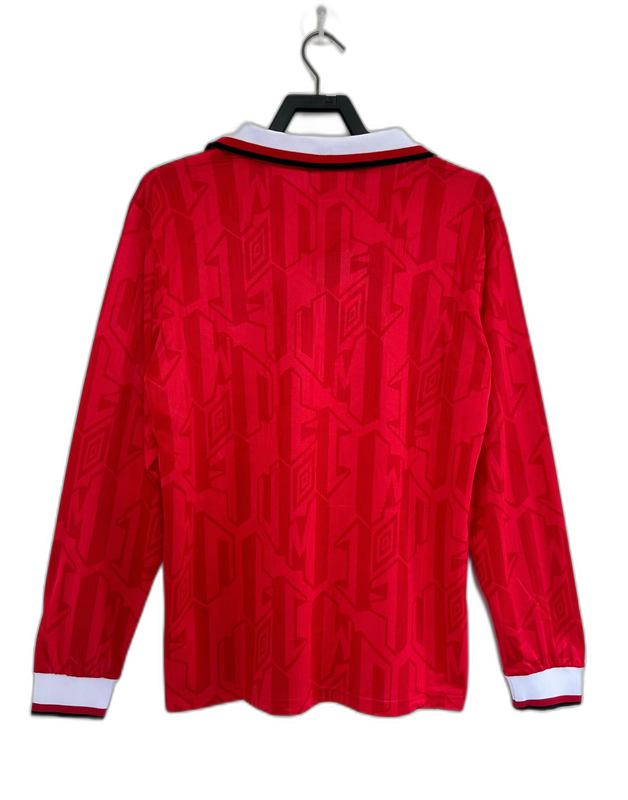 Manchester United 92/94 I Home Camisa - Manga Longa Versão Retrô