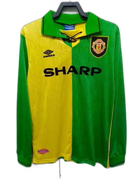 Manchester United 92/94 II Away Camisa - Manga Longa Versão Retrô