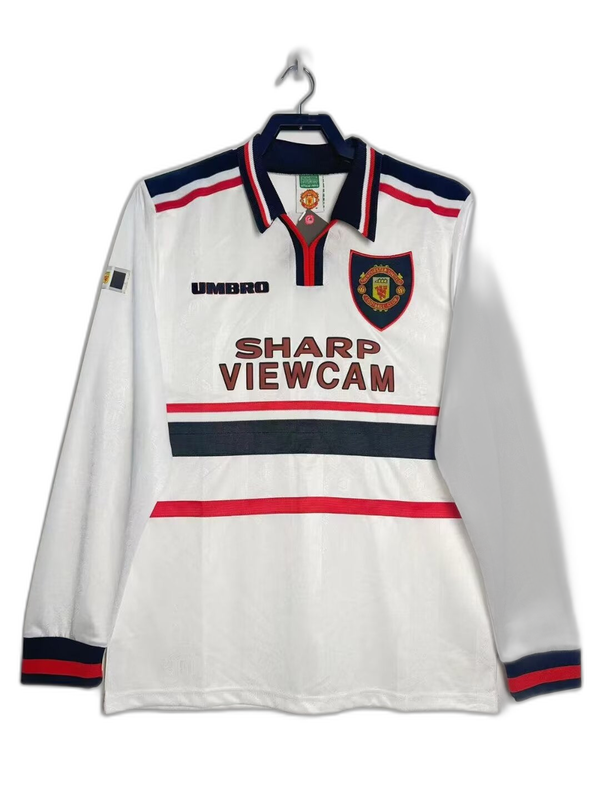 Manchester United 98/99 II Away Camisa - Manga Longa Versão Retrô