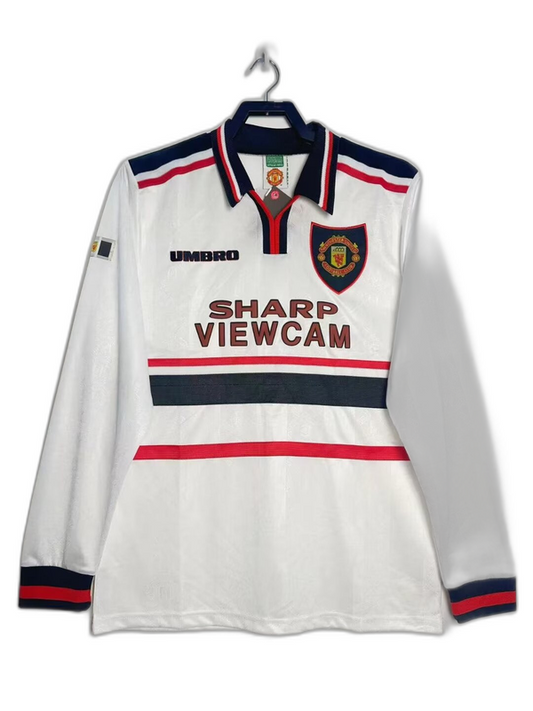 Manchester United 98/99 II Away Camisa - Manga Longa Versão Retrô