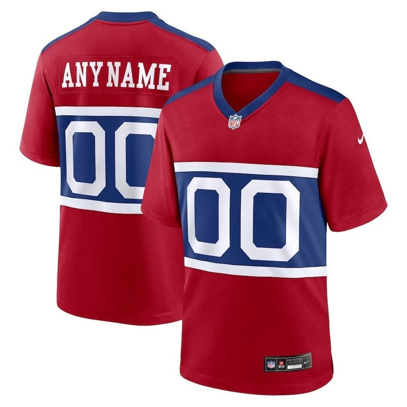New York Giants - Century Alternate Personalizada NFL Game Camisa - Vermelha