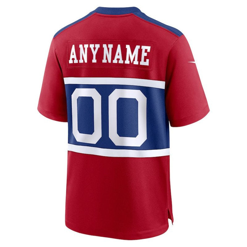 New York Giants - Century Alternate Personalizada NFL Game Camisa - Vermelha