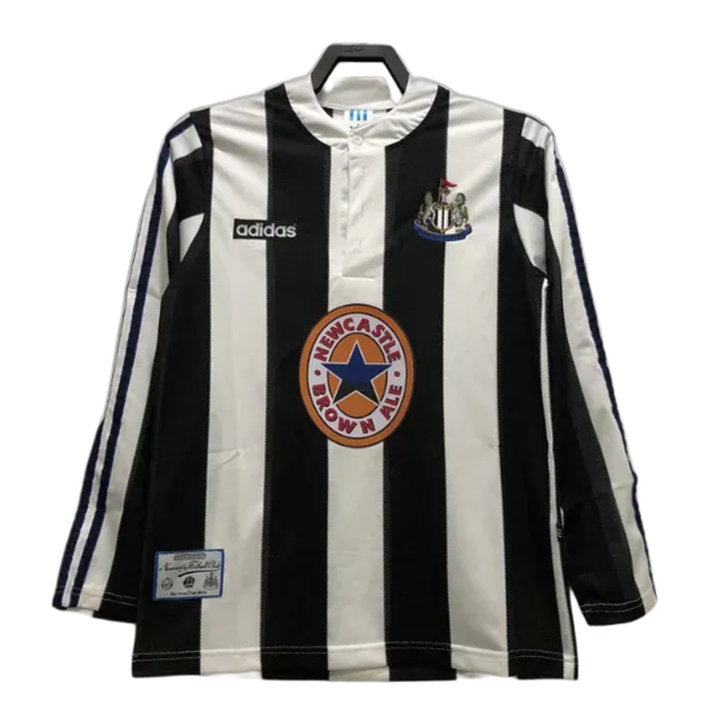 Newcastle United 95/97 I Home Camisa - Manga Longa Versão Retrô