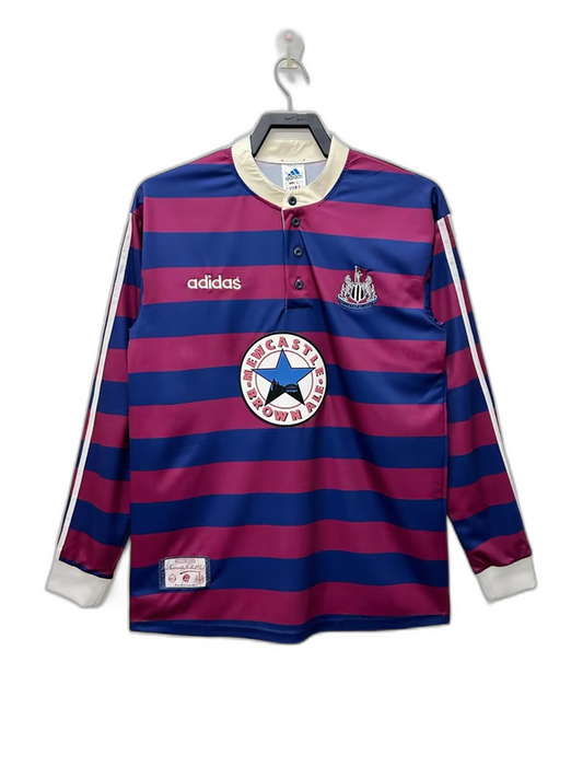 Newcastle United 95/97 II Away Camisa - Manga Longa Versão Retrô